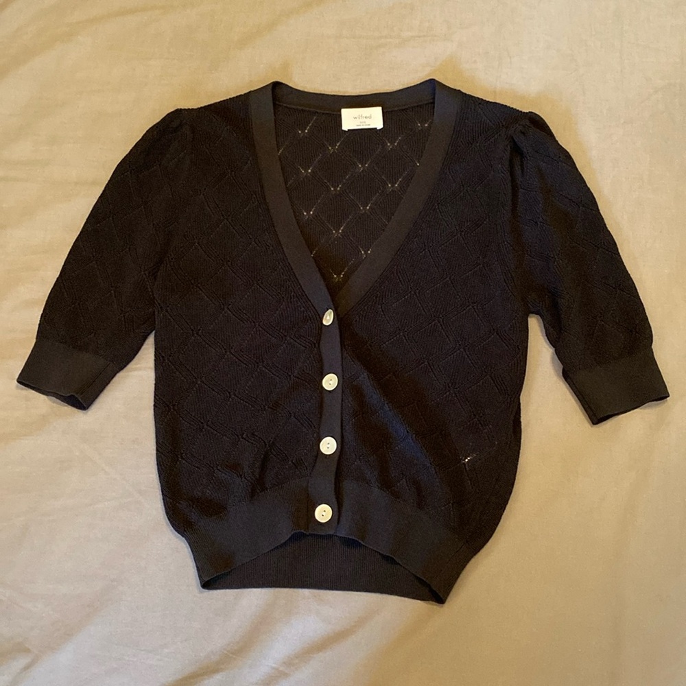 Aritzia Wilfred Black Dainty Cardigan XXS